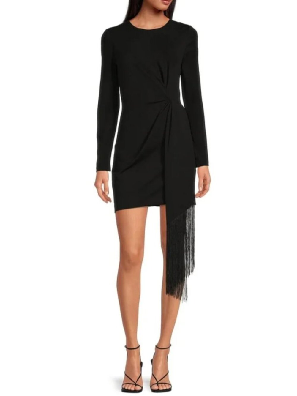 Belle Badgley Mischka | Harley Long Sleeve Fringe Dress